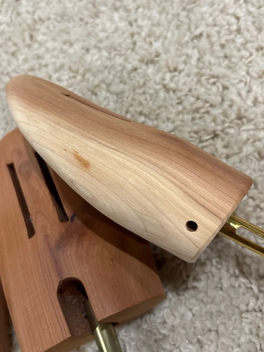 Lot of 2 Pairs Stratton Wooden Adjustable Cedar Shoe Trees Size L 12.5” & 12”